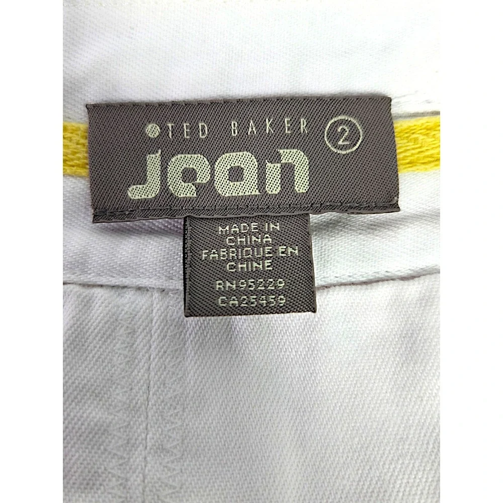 Ted Baker Jean White Cotton Floral Embroidered A-Line Skirt Size 2 - Picture 10 of 12